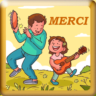 Gif animé merci musique